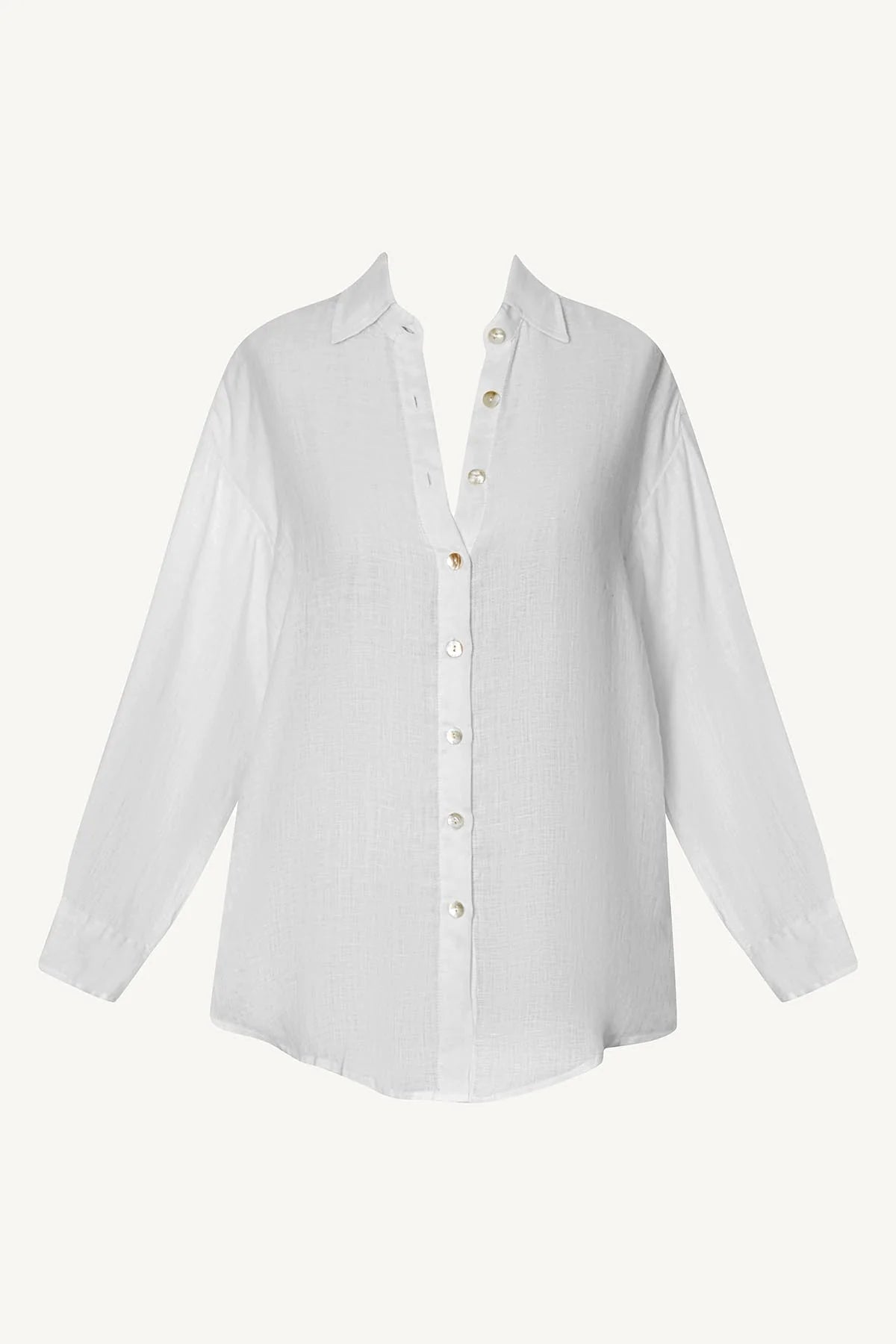 Playa Boyfriend Shirt - White Eco Linen
