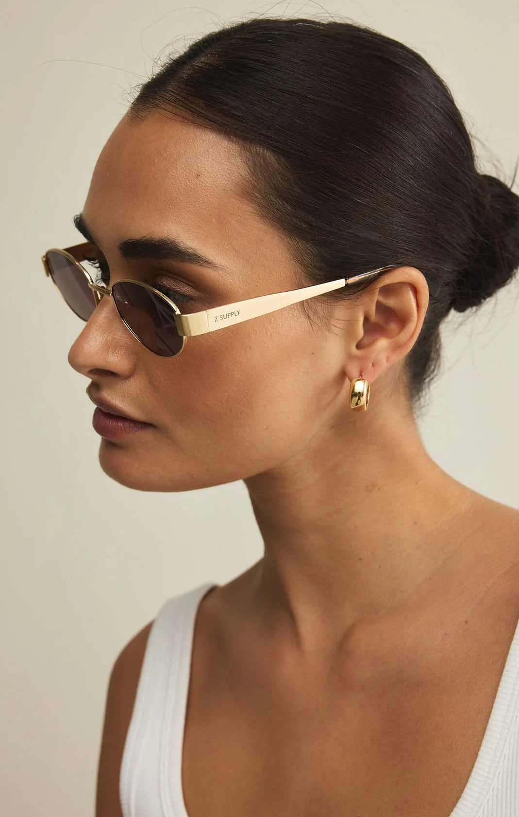 Palisades Sunglasses Satin Gold / Brown