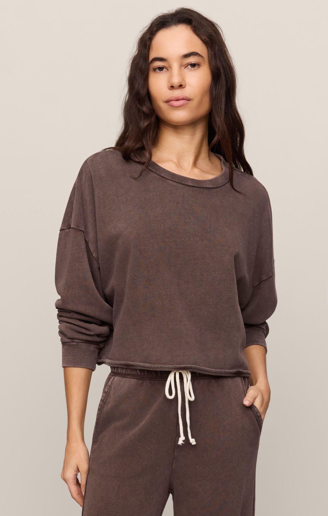 Circuit Knit Sweatshirt Dark Chocolate