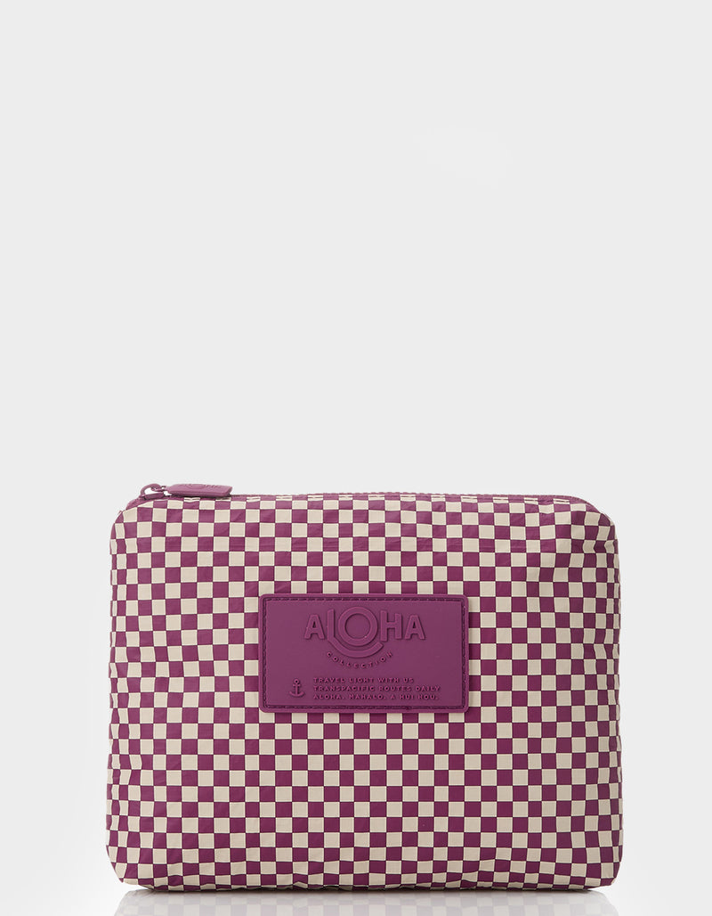 Tiny Check Small Sandstone/Plum