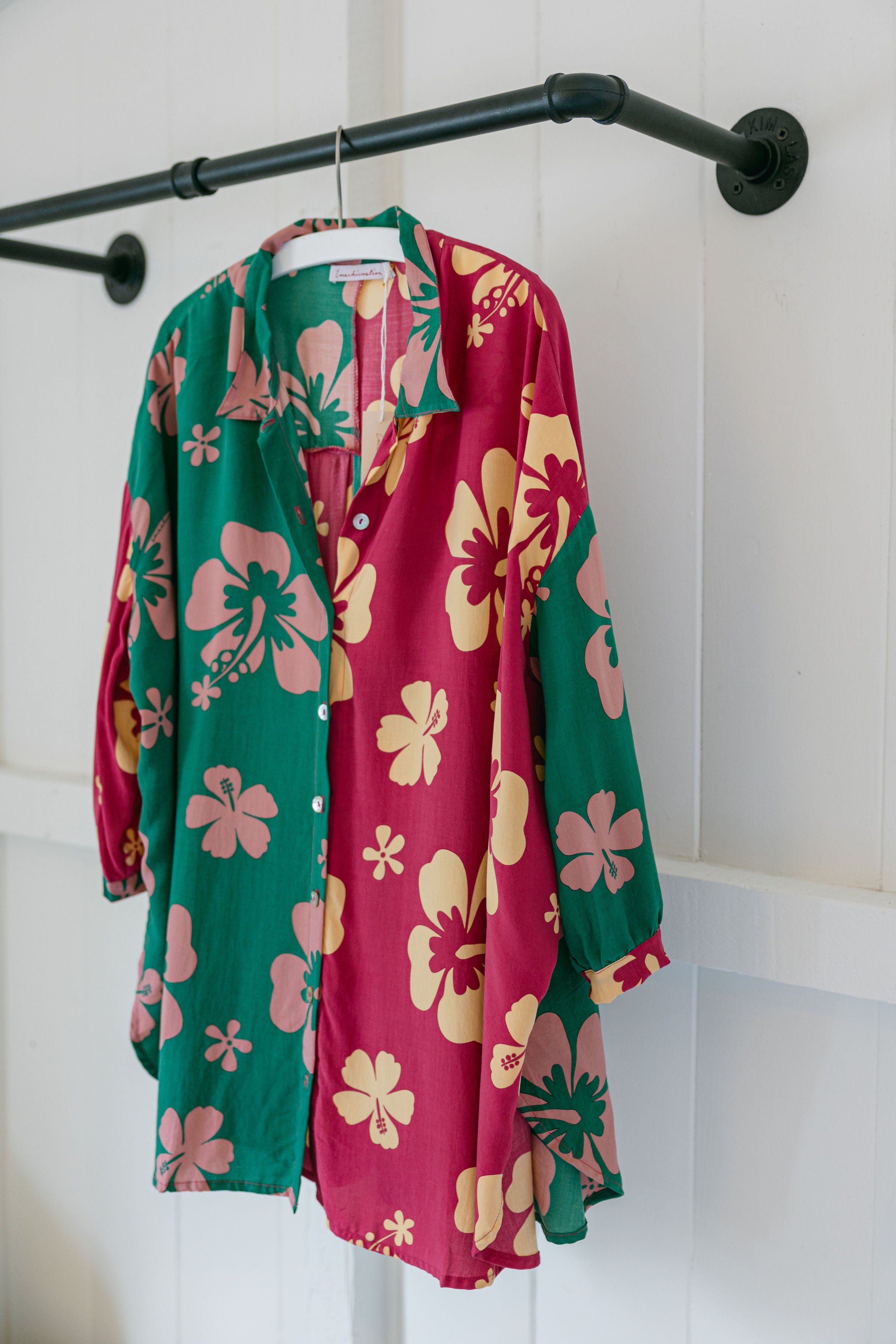 Oversized Button Up - Raspberry