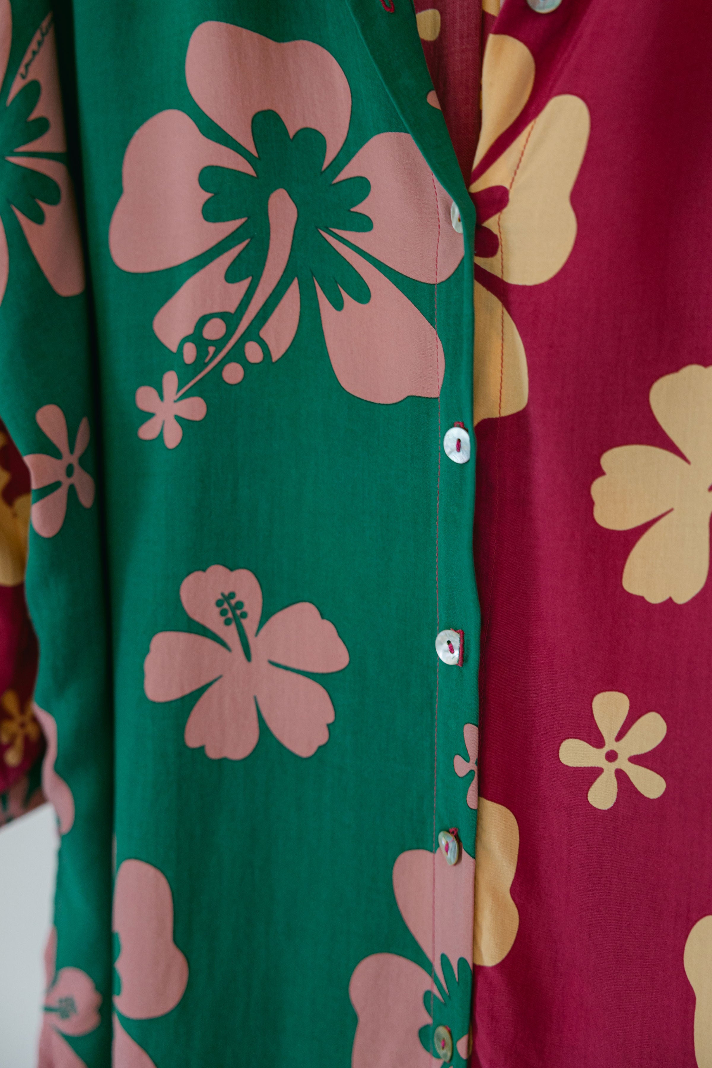 Oversized Button Up - Raspberry